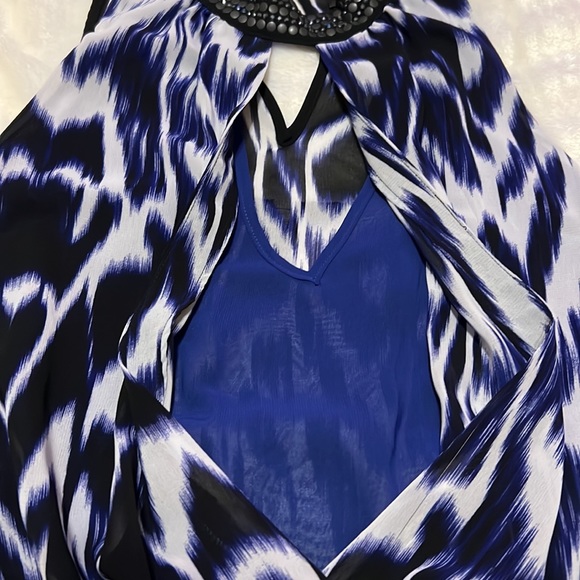 Nicole Miller embellished chiffon halter top S - Picture 4 of 5